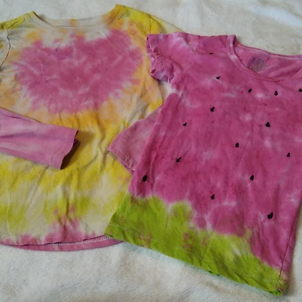 🍉🆓 With Purchase 🩷Watermelon Tie-dyed Shirt Set🍉